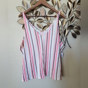 NWT GAP Striped V-neck Tank Top size XL